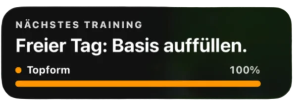 Measure football: zweite Widget-Ansicht